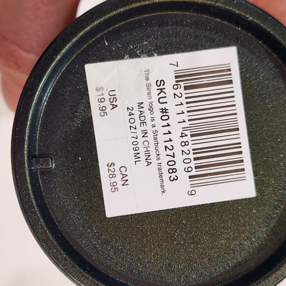 Starbucks Holiday 2021 Tumbler Venti Green Glitter Grid, Limited Edition | 24 Oz - Picture 12 of 14